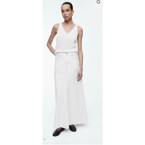 COS PANELLED DENIM MAXI women’s SKIRT (new) off white size 12